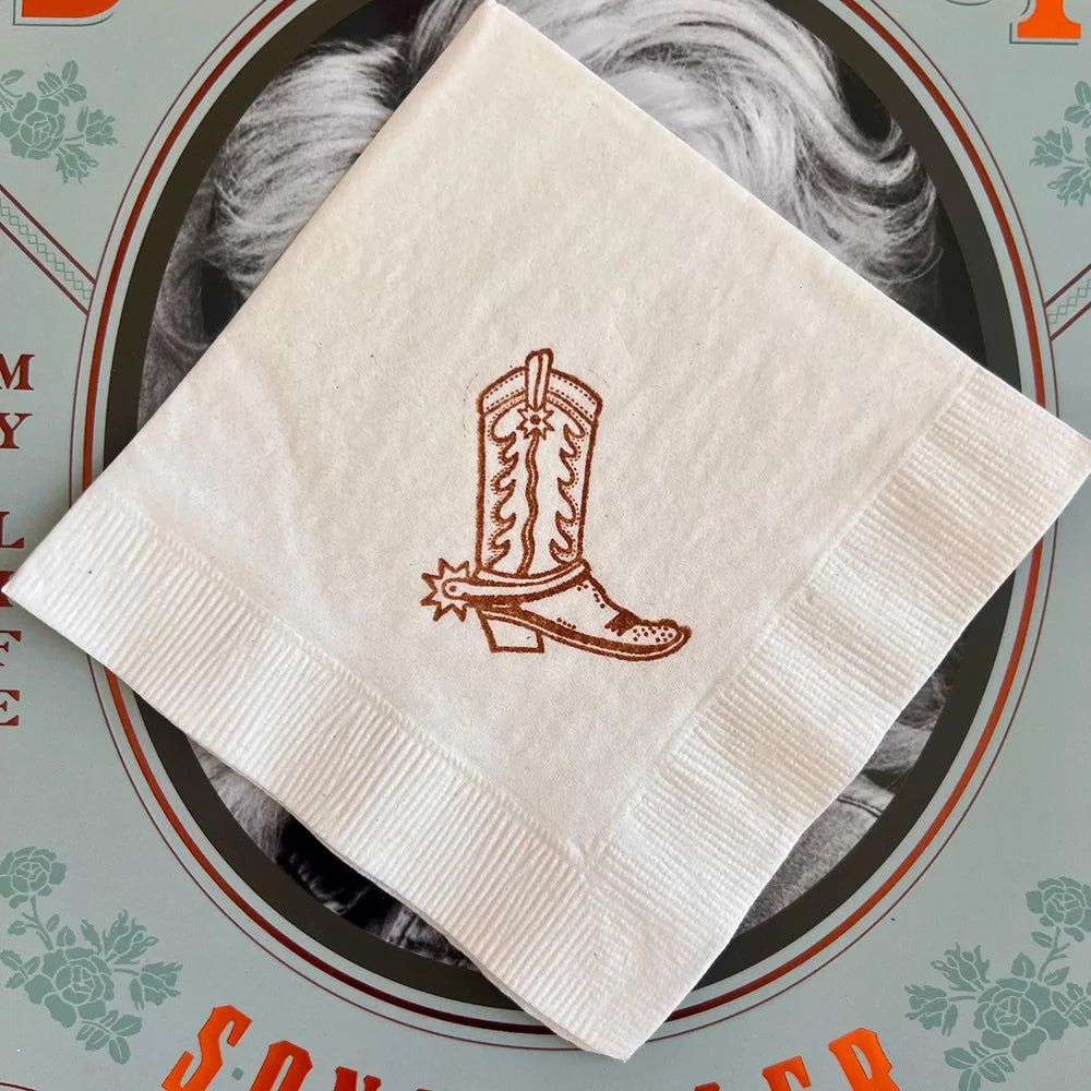 Cowboy Boot Beverage Napkins 20pk – Western Party Supplies