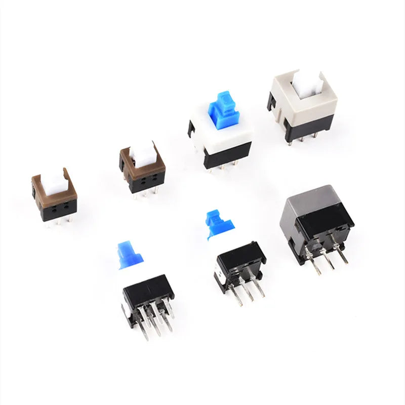 40PCS 5.8*5.8 7*7 8*8 8.5*8.5mm Self Locking & Non Locking Push Tactile Power Micro Switch Kit 6 Pin Button Switches Each 5pcs Peaceful Pleasures Health and Wellness