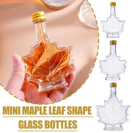 Mini Glass Whisky Leaf Shape Bottles for Liquor Peaceful Pleasures Health and Wellness