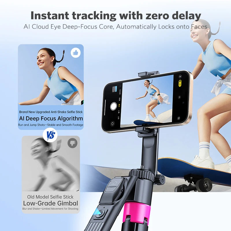 AI Smart Gimbal Selfie Stick Tripod | 360° Face Tracking Peaceful Pleasures Health and Wellness