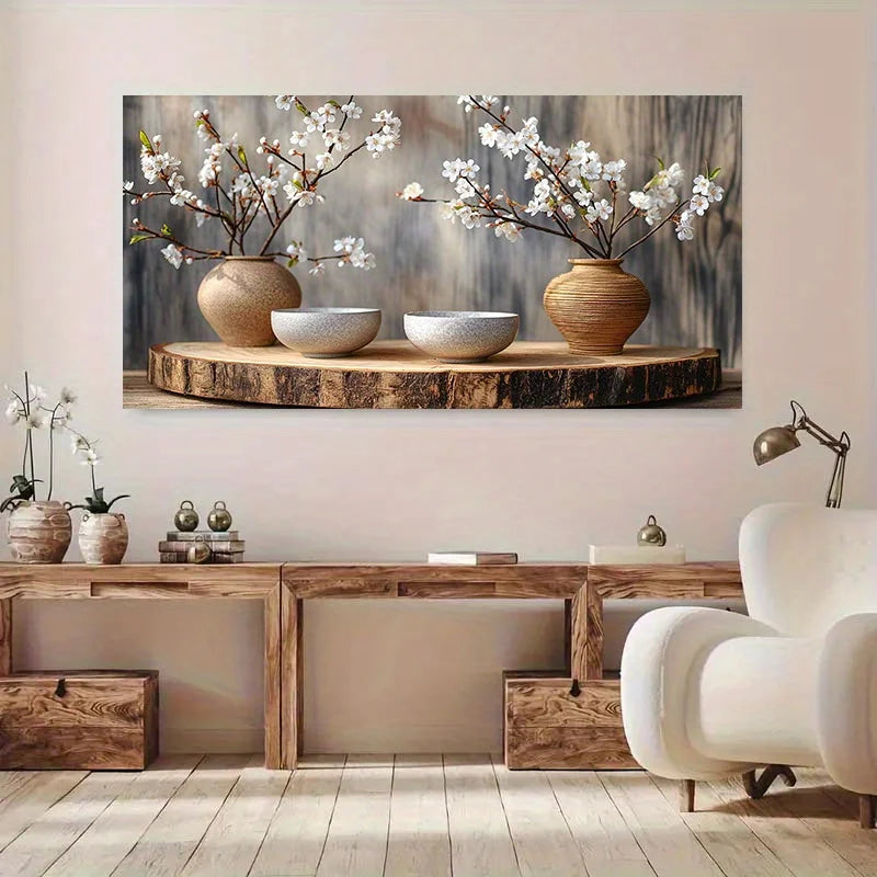 Modern Branches That Bloom in Spring Canvas Poster Art for Living Room & Bedroom Decoration, No Frame, Wall Art for Home Decor Peaceful Pleasures Health and Wellness