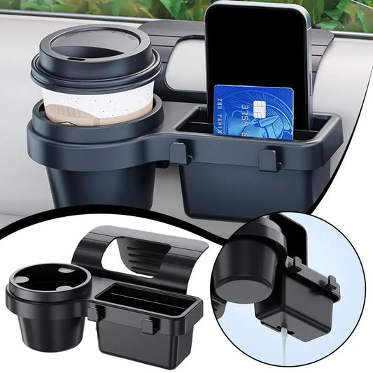 Car window rack Organizer Box with Cup Holder Drink Holder Window Phone Slot Hanging Storage Rack for Vehicle Peaceful Pleasures Health and Wellness