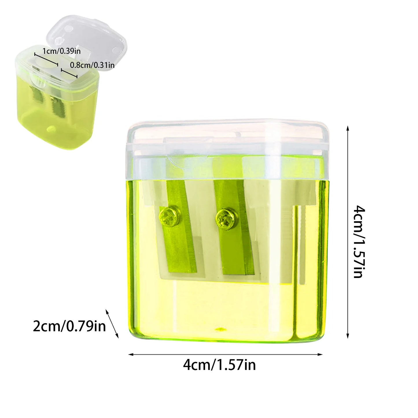 Two-Hole Manual Pencil Sharpener for Kids – Portable with Lid