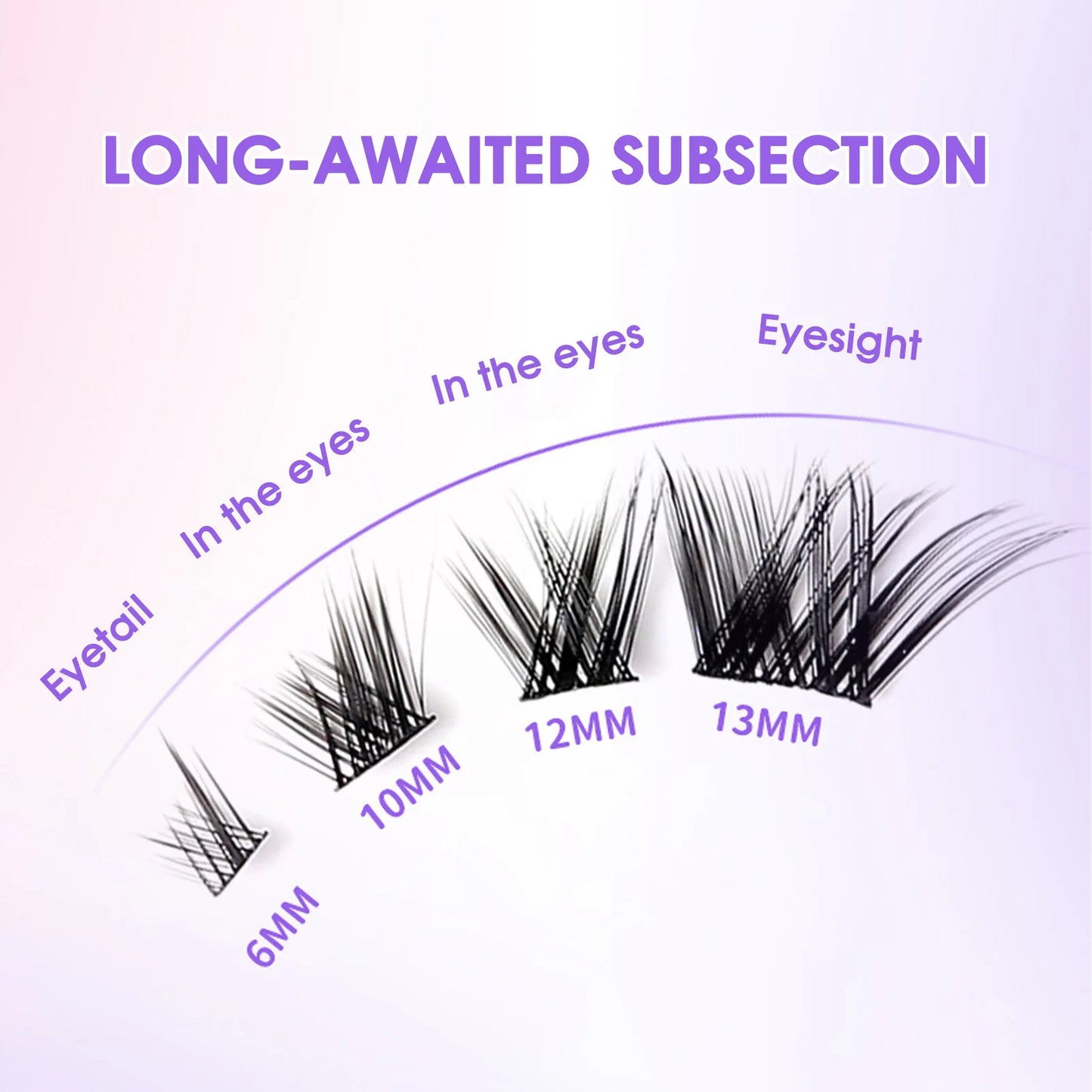Foxes Style Cluster False Eyelashes – 32 Rows Thick Volume