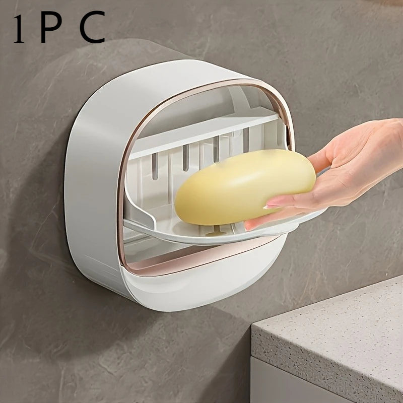 Stylish High-End Soap Holder, Designed for Shower, Bathroom or Kitchen Use, with Lid, No Drilling Required Peaceful Pleasures Health and Wellness Ivory