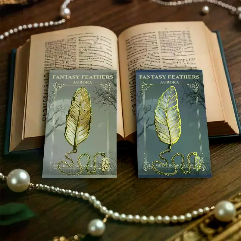 Vintage Gold Metal Bookmark with Chain Pendant | Page Divider