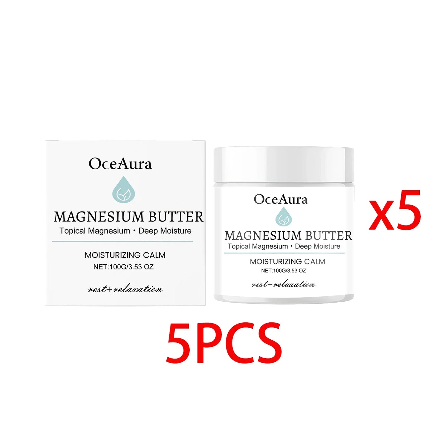 OceAura Shea Butter Magnesium Body Butter | Deep Hydration Cream