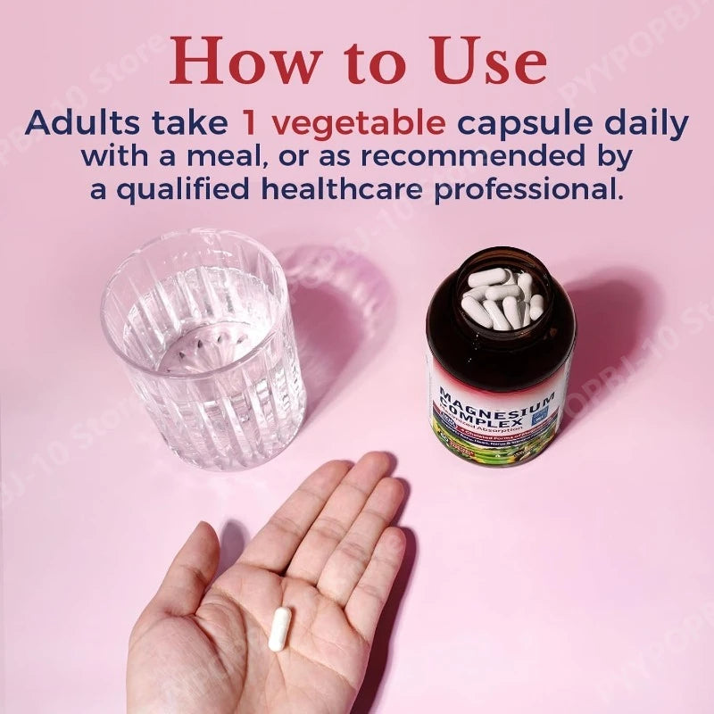 Magnesium Complex 500mg Glycinate Malate Taurate Citrate | 60 Caps