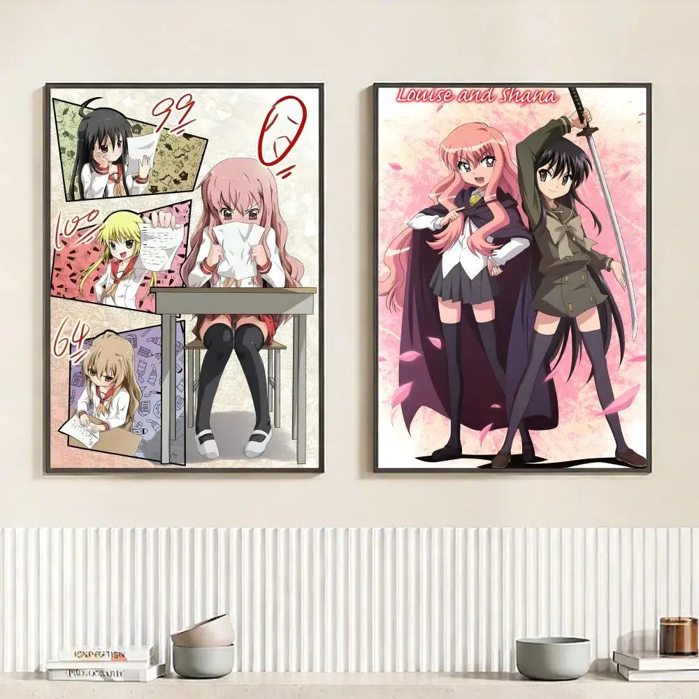 Anime T-The Familiar of Zero Poster HD Self Adhesive Waterproof Wall Art Ideal for Home Office Dorm Bedroom Great Gift Peaceful Pleasures Health and Wellness