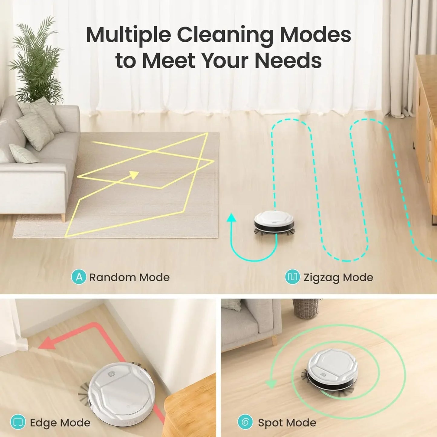 Slim Robot Vacuum, 120 Min Runtime, Strong Suction, Low Noise, Wi-Fi/Alexa Control for Pet Hair & Hard Floors Peaceful Pleasures Health and Wellness