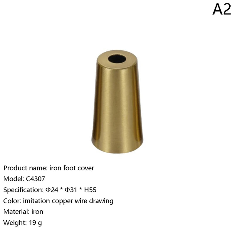 Brushed Brass Furniture Leg Cap Cover | Table & Chair Protector Furniture Leg Cap Peaceful Pleasures Health and Wellness A2