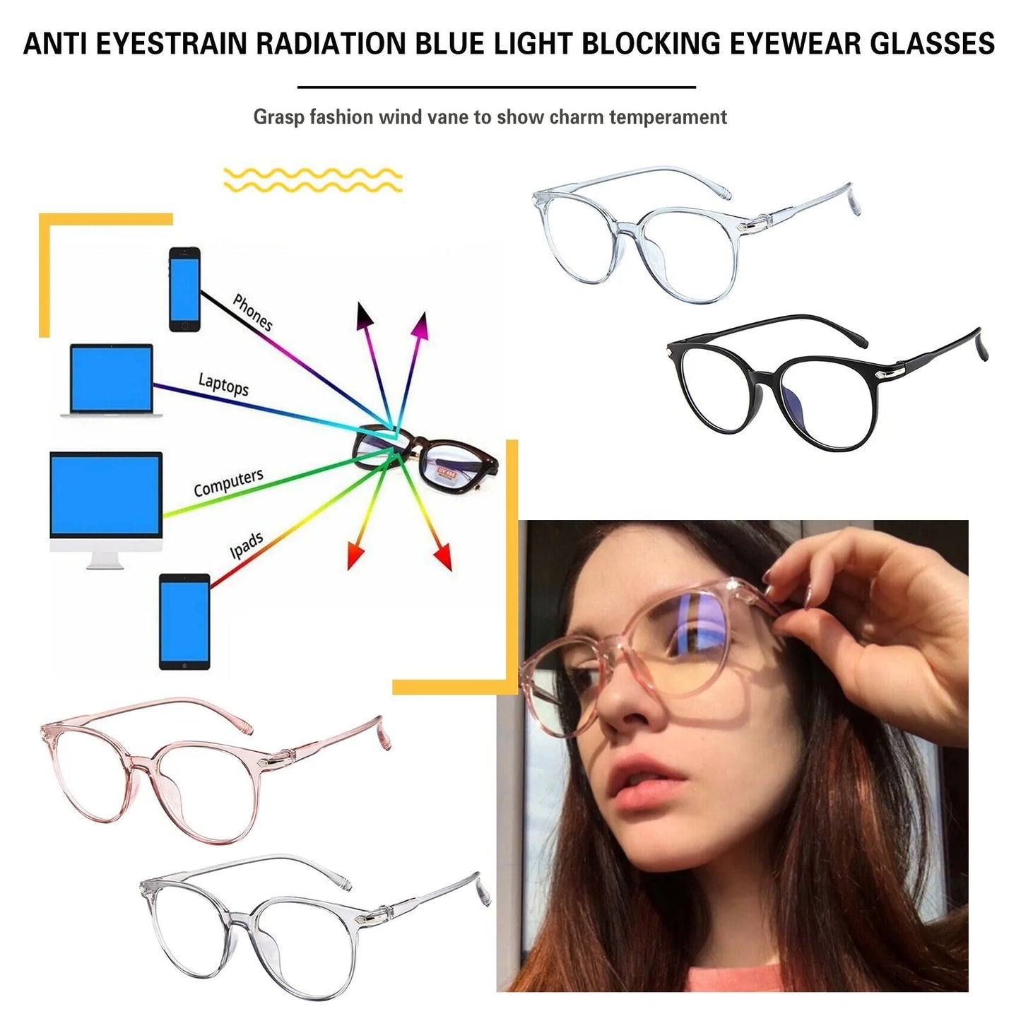 Blue Light Blocking Gaming Glasses – Anti-Fatigue Unisex