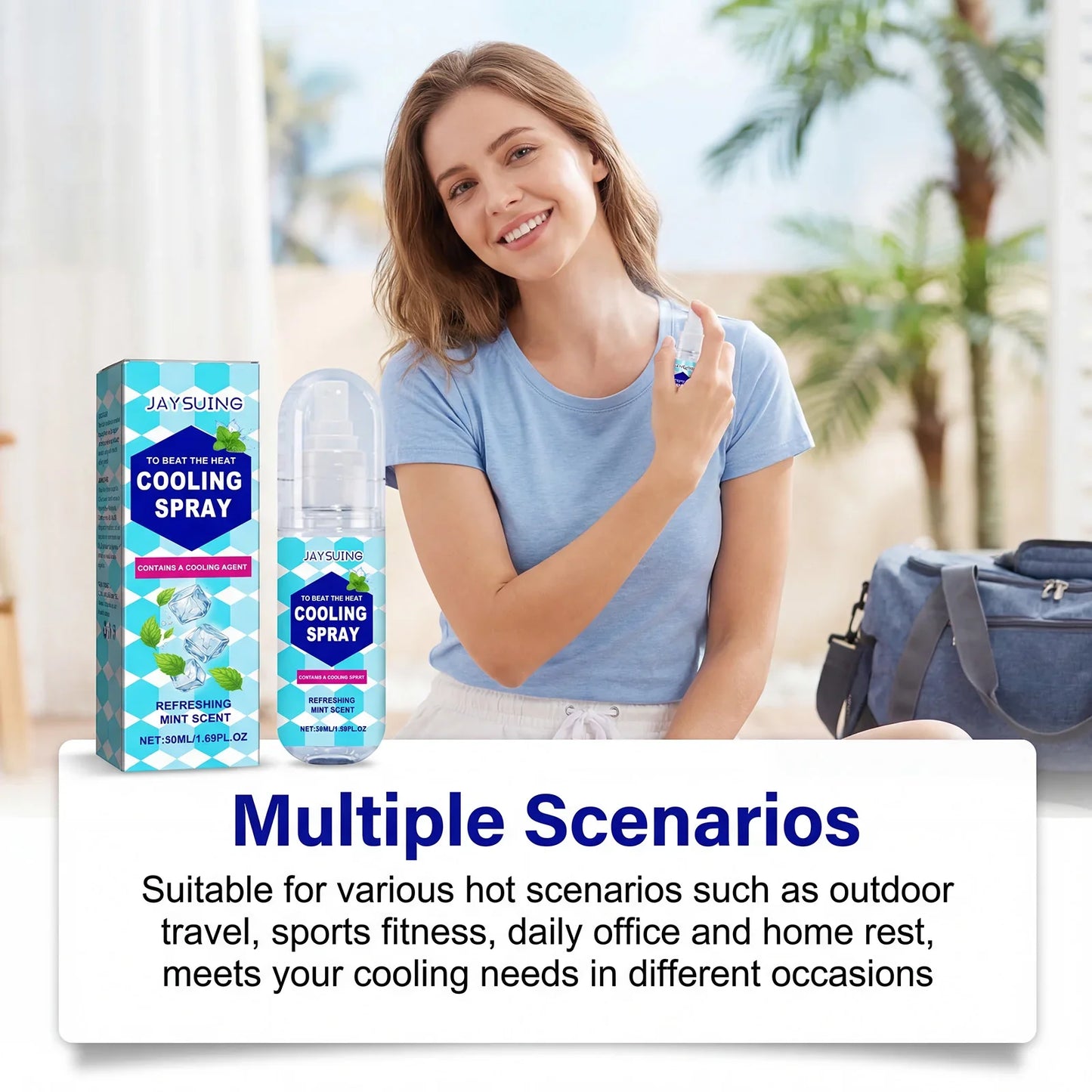 Instant Cooling Body Mist Spray – Peppermint Scent 50ml