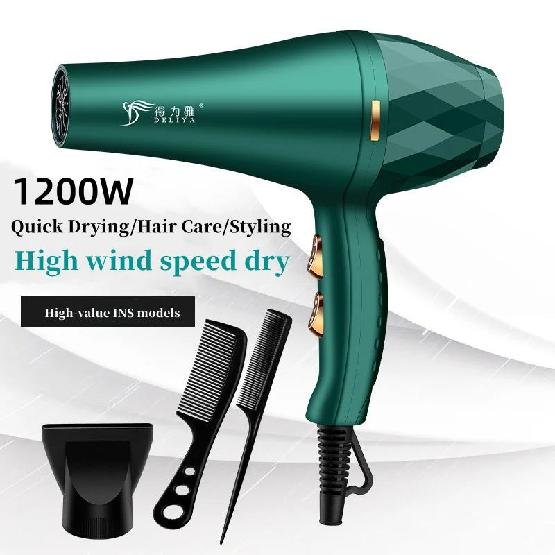2026 Hot Selling Hair Salon Hair Dryer, Household Dormitory High-Power Cold Hot Air Blue Light Diffuser Hair Dryer Peaceful Pleasures Health and Wellness A-Green -3 AU