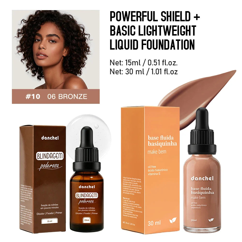 Primer & Liquid Foundation Makeup Set – Waterproof, Long-Lasting