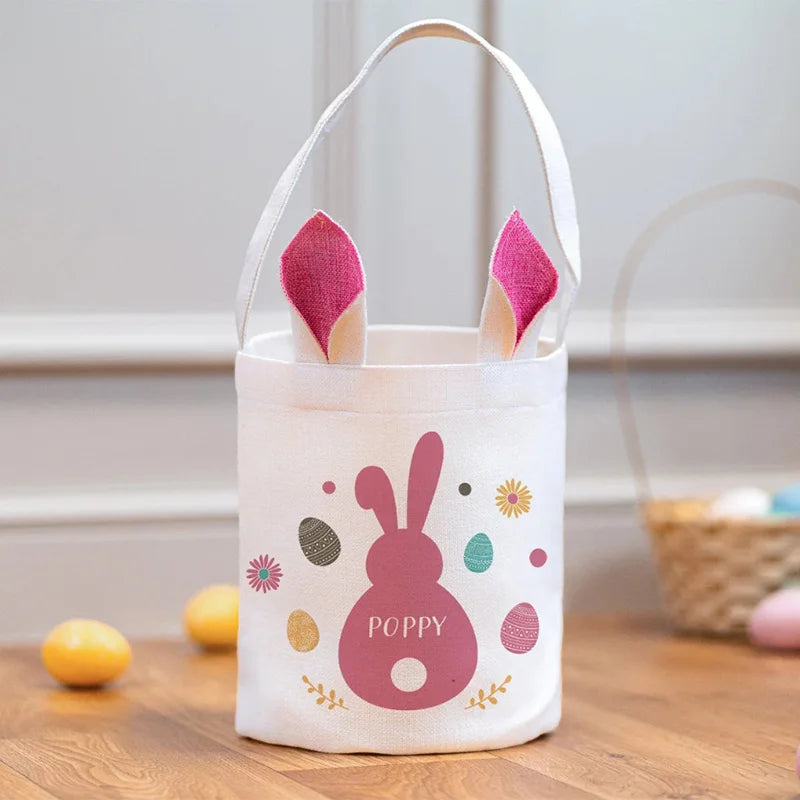 Personalised Easter Bunny Treat Bag | Kids Egg Hunt Gift Sack