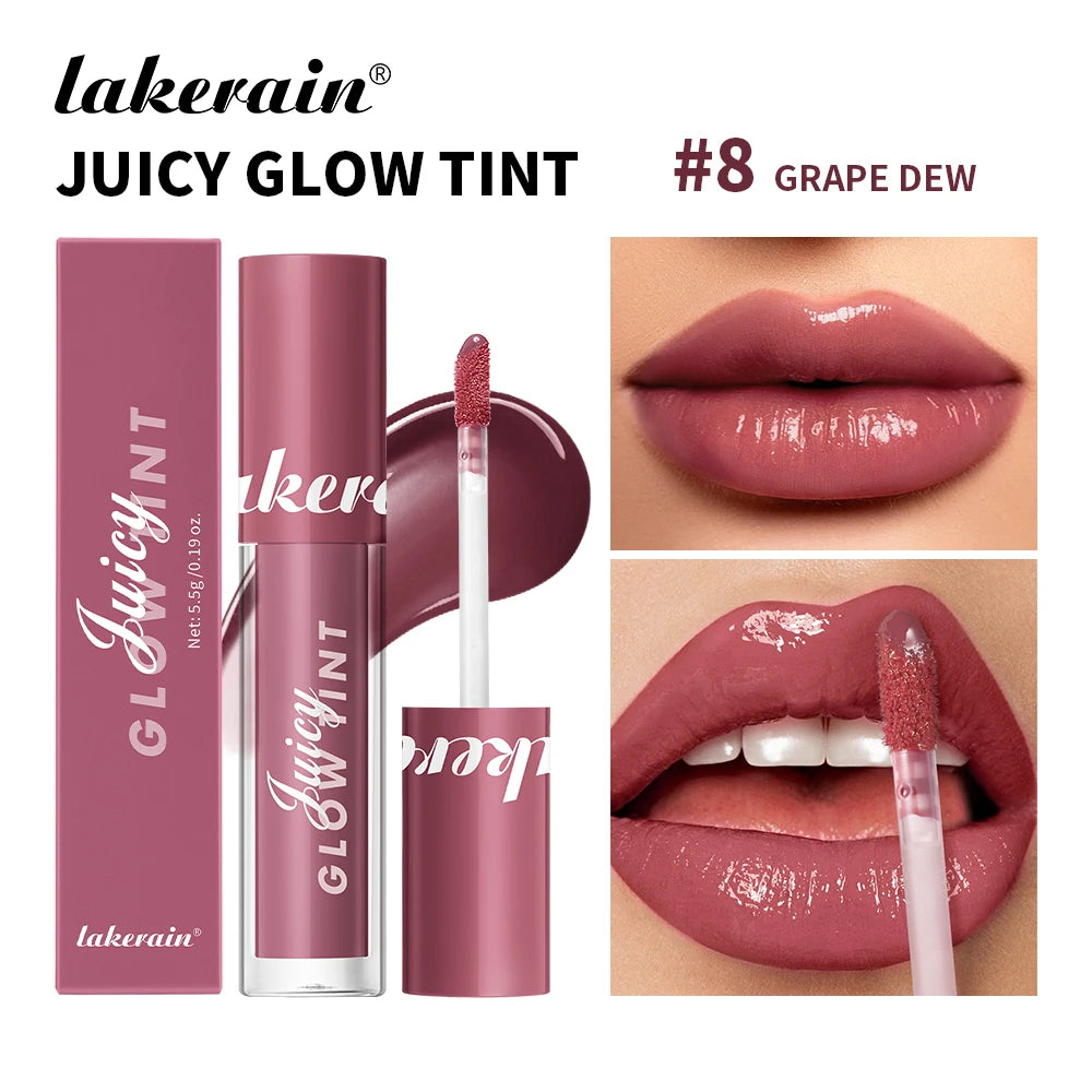 Mirror Lip Stain Lip Glaze Color Long Lasting Shiny Gloss Nude Lipstick Moisturizing Skin Brightening Cosmetics Lips Glosses Peaceful Pleasures Health and Wellness 08 Grape Dew