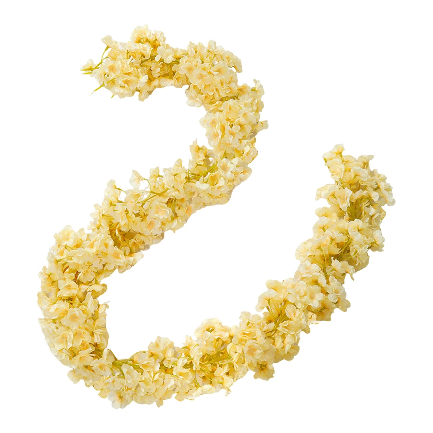 4Pcs Artificial Sakura Flowers Vine 5.9ft Artificial Cherry Blossom Garland for Wedding Party Home Arch Garden Outdoor Decor Peaceful Pleasures Health and Wellness Champagne