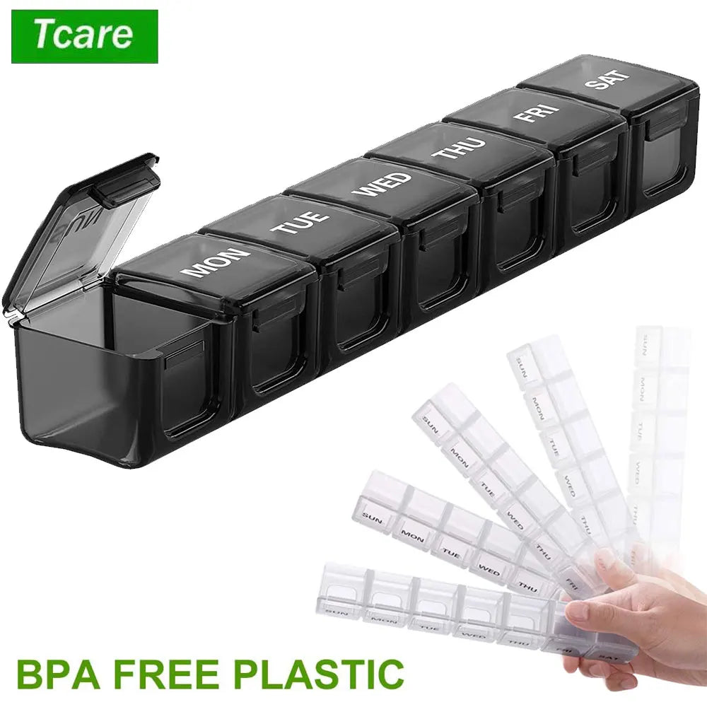 Large Pill Organizer, Weekly Pill Box, Pill Case with Clear Lid, Arthritis Friendly Medicine Organizer for Vitamins, Fish Oils Peaceful Pleasures Health and Wellness
