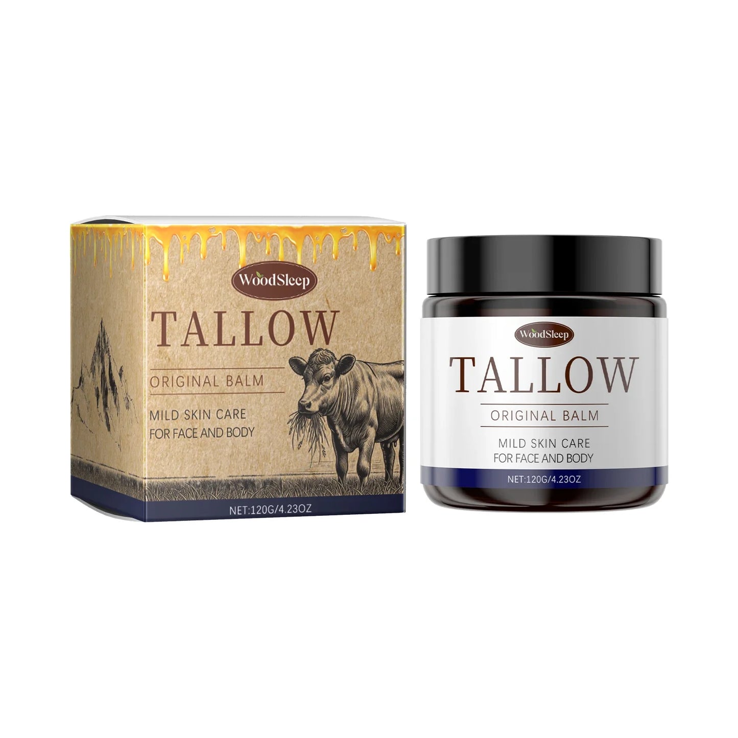 WOODSLEEP Tallow & Honey Balm – Deep Moisturizing Skin Balm