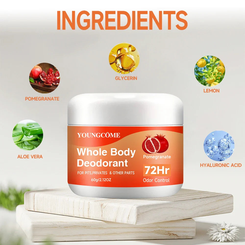 YOUNGCOME 72-Hour Body Deodorant & Antiperspirant Stick
