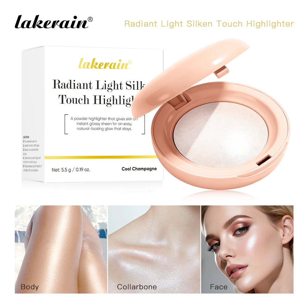 Matte Blush & Silken Touch Highlighter Set Smooth Texture Non-Flying Powder Fine Pearl Glow Waterproof Long Lasting Face Makeup Peaceful Pleasures Health and Wellness