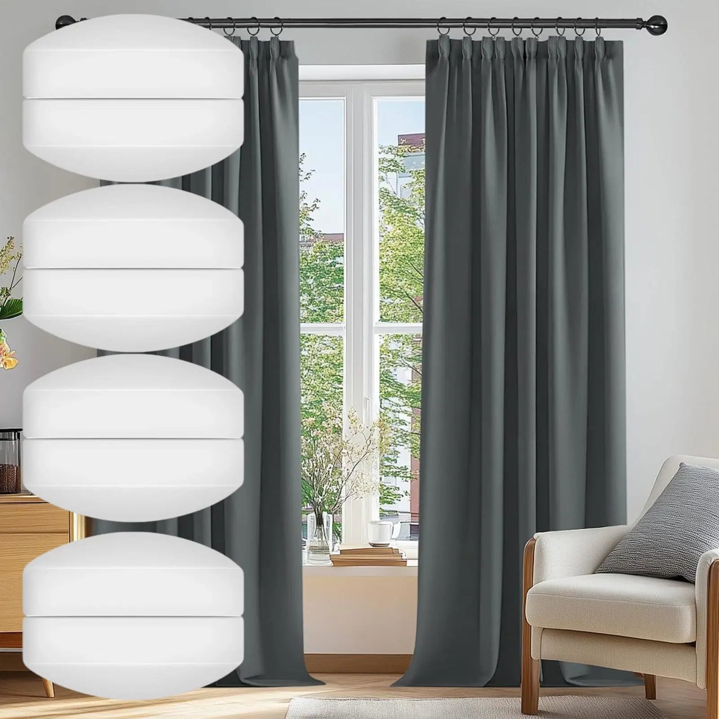 Shower Curtains Weights 8 Pieces Drapery Accessories Magnetic Tablecloth Weights for Homeowner Renter Resident Home Apartment RV Peaceful Pleasures Health and Wellness