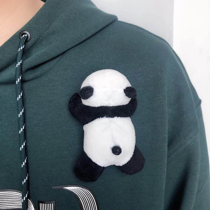 Cute Creative Panda Brooch Papa Bear Doll Cartoon Pin Plush Fabric