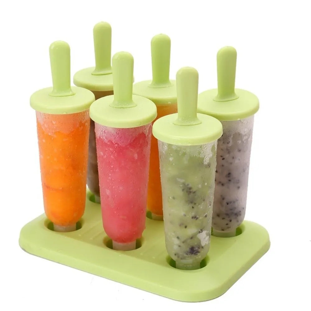 DIY Ice Cream Molds – 6-Cavity Reusable Popsicle Maker Tray