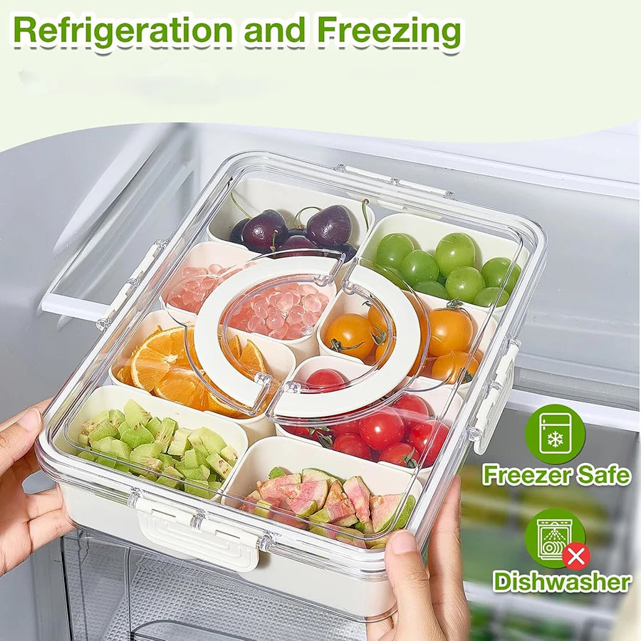 Divided Snack Box Container – 4 or 8 Grid Portable Food Storage & Salad Organizer