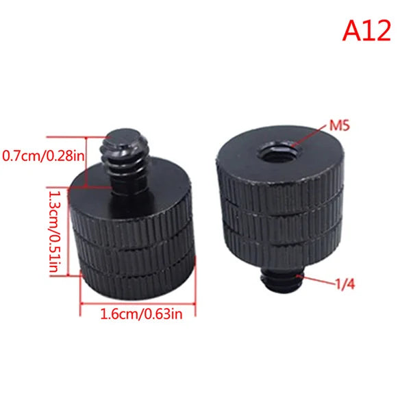1/4" & 3/8" to M4–M10 Thread Conversion Screw Mount Adapter