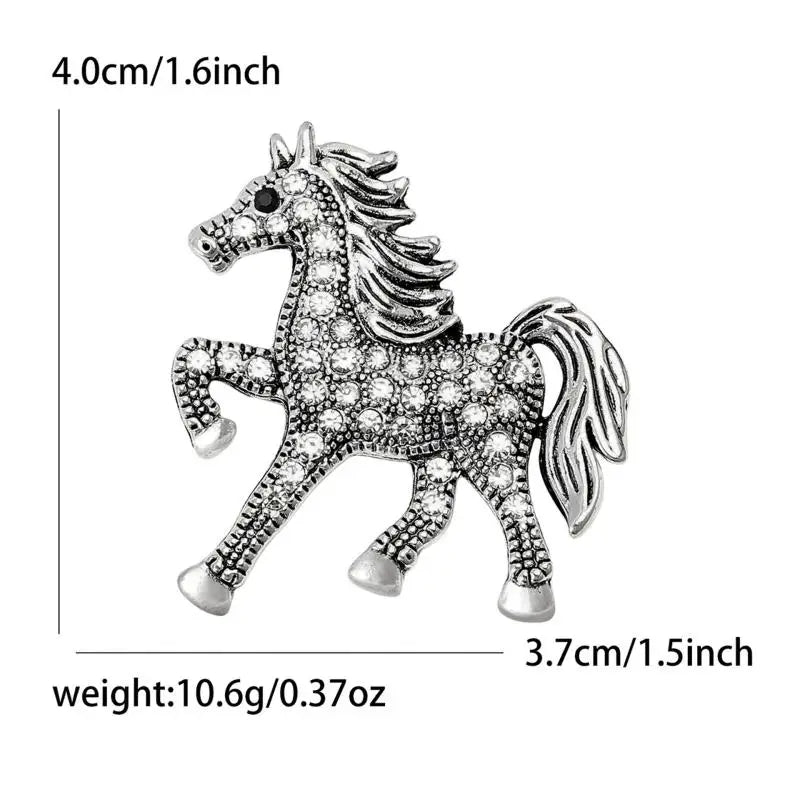 Enamel Horse Brooch | Vintage Zodiac Lapel Pin for Men & Women