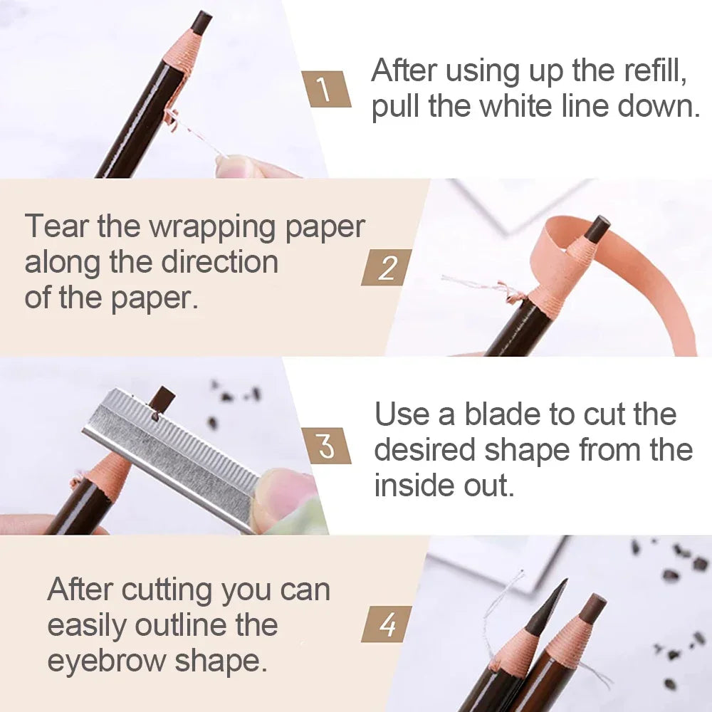 5PCS Professional Microblading Pencil Permanent Eyebrow Pencil Tattoo Waterproof Art Tint Makeup Eye Brow Pen Enhancers Cosmetic Peaceful Pleasures Health and Wellness