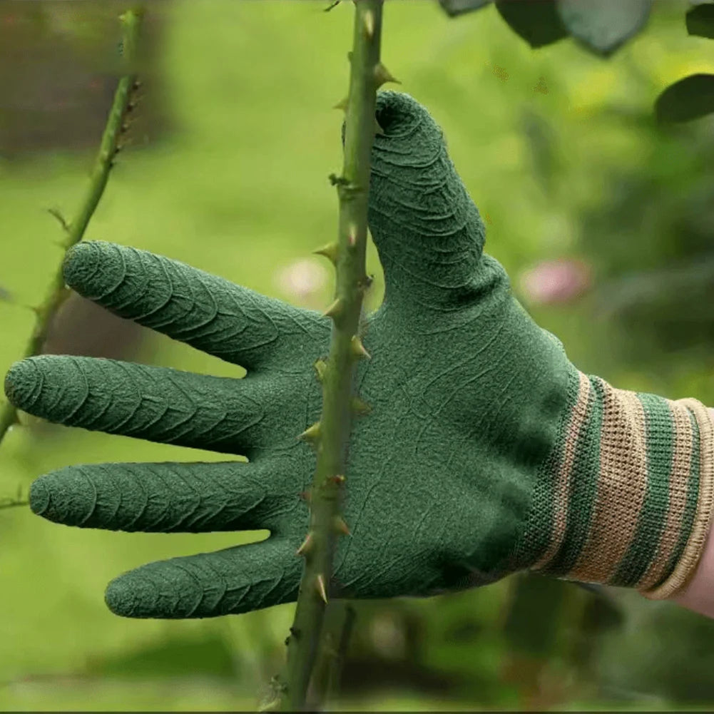 Garden Working Gloves Thorn Proof Waterproof Protection Latex Dip Wear-Resistant Safety Glove for Picking Chestnuts and Flowers Peaceful Pleasures Health and Wellness