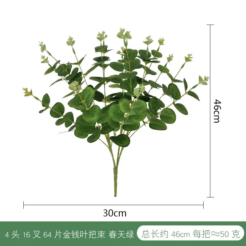 Silk Artificial Willow Bouquet | Fake Green Leaves for Home & Wedding