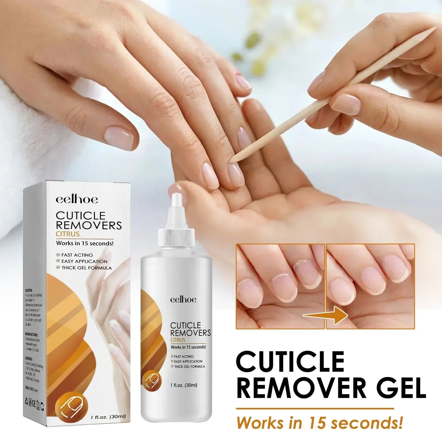 EELHOE Cuticle Removal Gel – Nail Softener & Dead Skin Remover