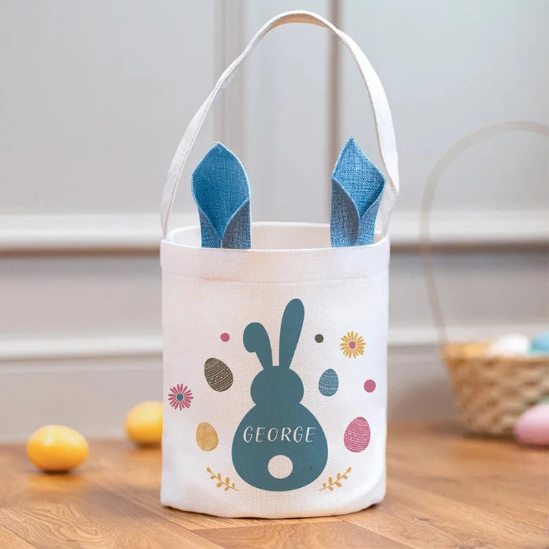 Personalised Easter Bunny Treat Bag | Kids Egg Hunt Gift Sack