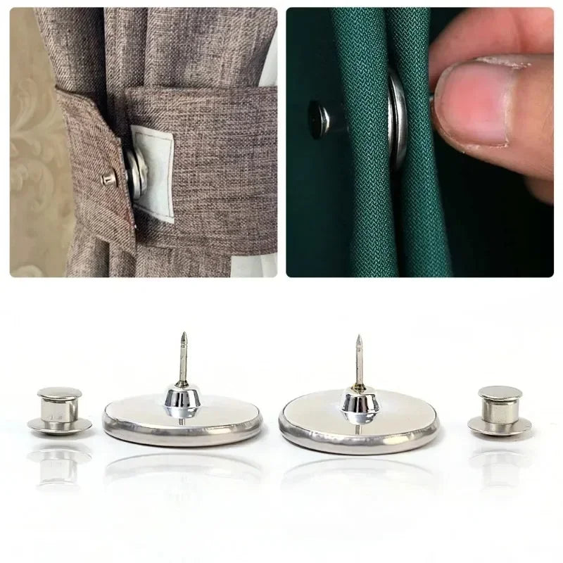 1-10Pairs Curtain Magnetic Button Nail Free Detachable Window Curtain Close Magnet Buckle Adjustment Curtain Clip Accessories Peaceful Pleasures Health and Wellness