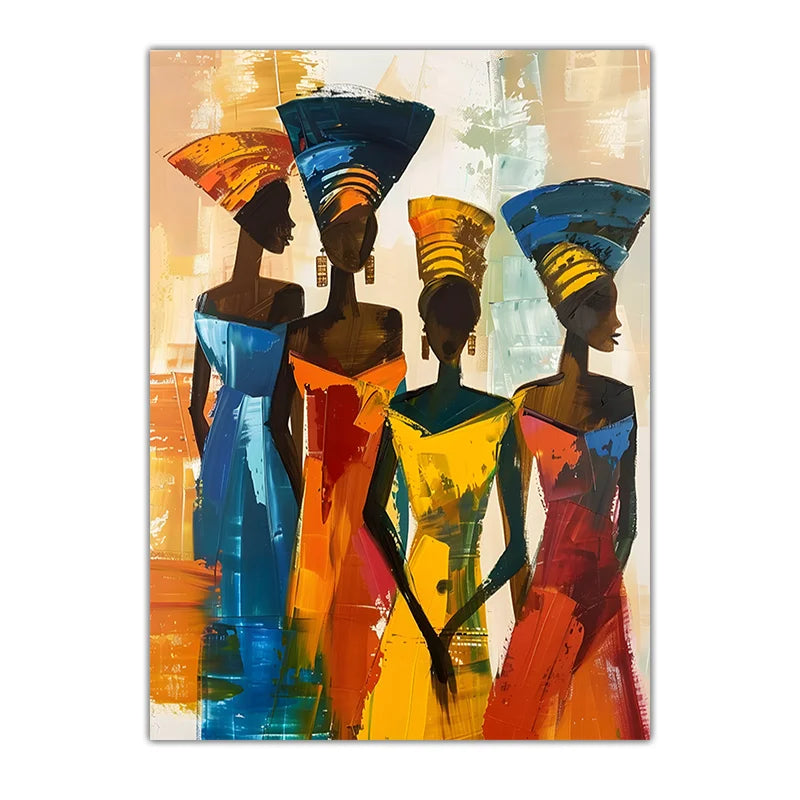 African Tribal Female Portrait Canvas Wall Art | Abstract Decor Canvas Wall Art Peaceful Pleasures Health and Wellness 02 50x70cm NoFrame China Mainland