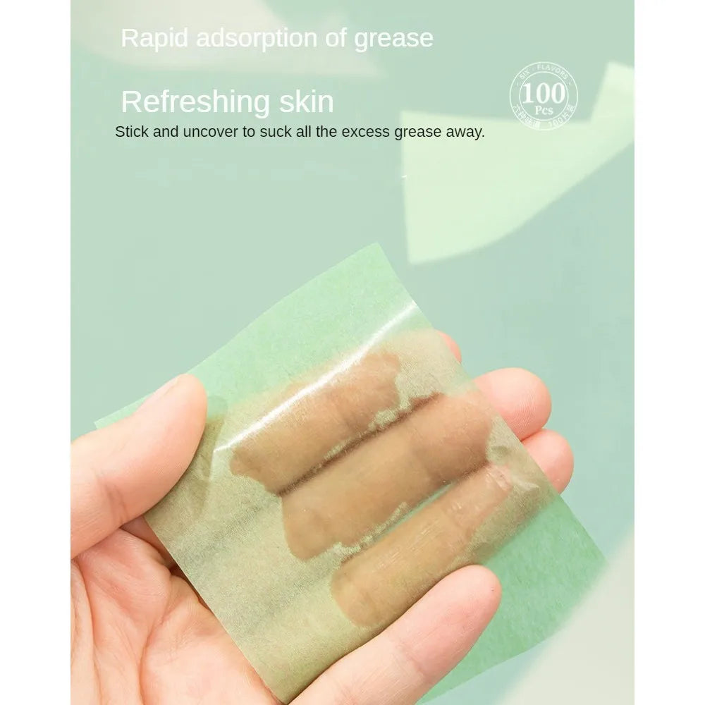 100 Pieces Fragrance Facial Oil-absorbing Paper for T-zone Oil Control Peaceful Pleasures Health and Wellness
