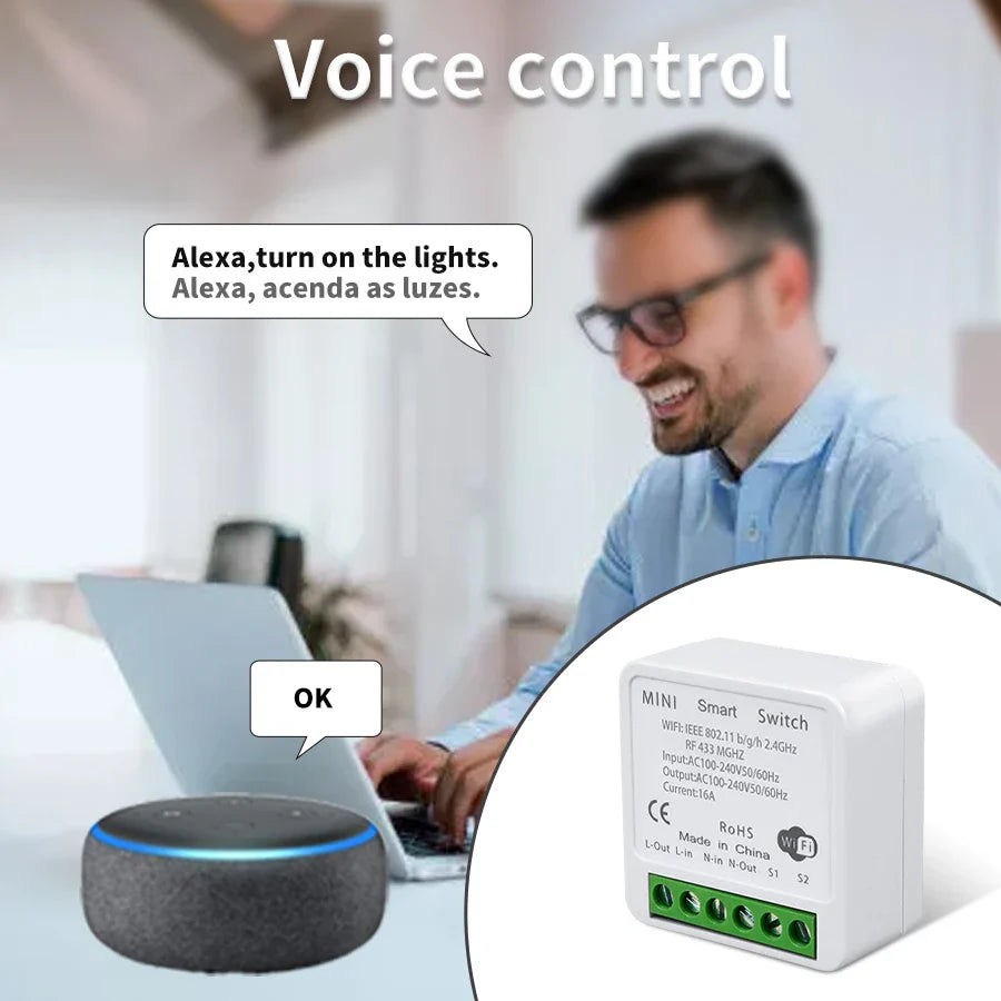 Tuya WiFi RF433MHz Smart Wall Switch 1/2/3 Gang | Alexa Google