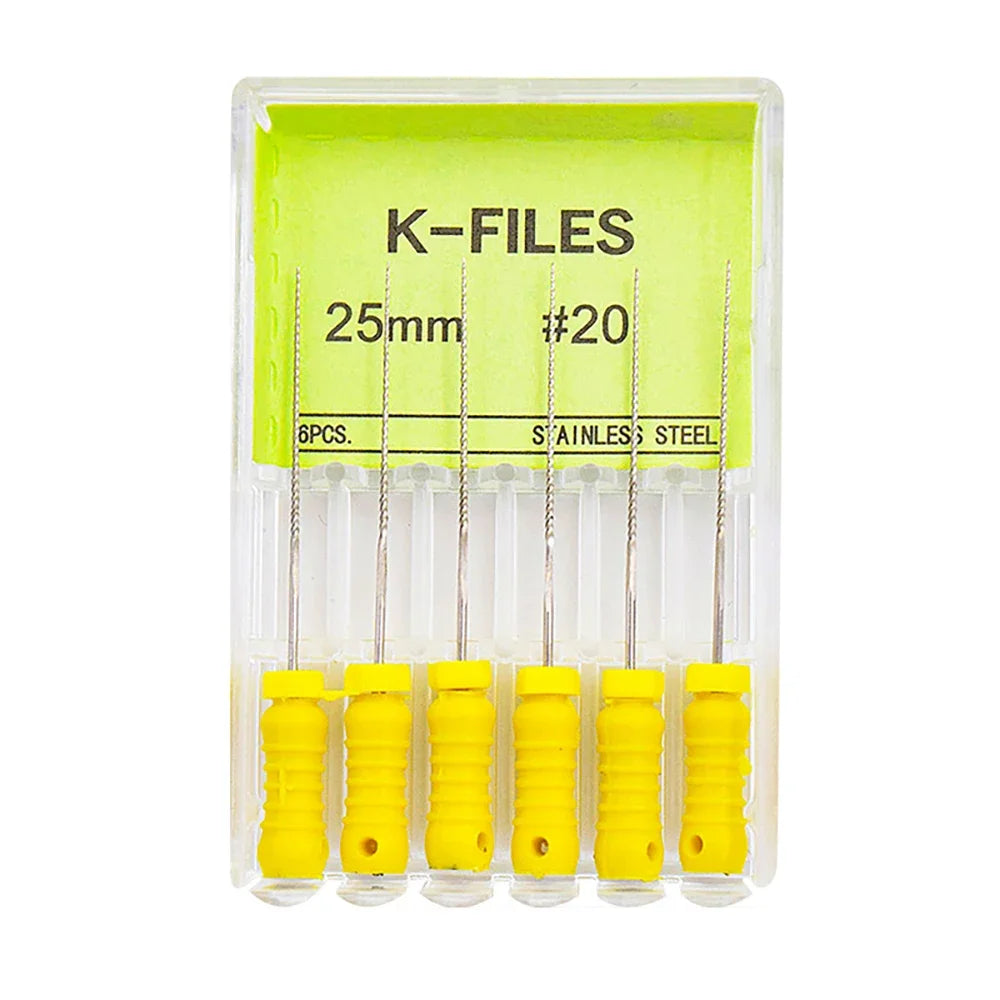 Dental K-Files 6pcs | Stainless Steel Root Canal Hand Files