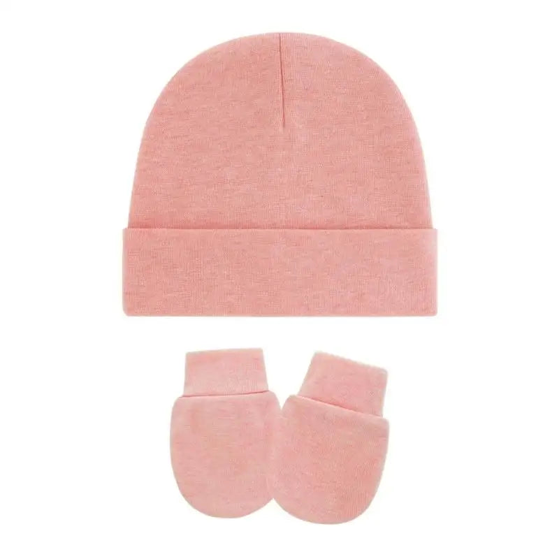 Cotton Newborn Baby Hat & Mittens Set – Soft Knit, 0–12 Mo
