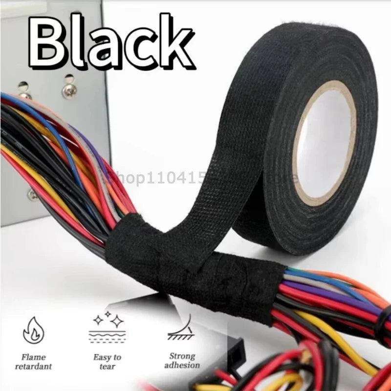 High-Temp Flannel Electrical Tape for Car Wiring 9–25mm