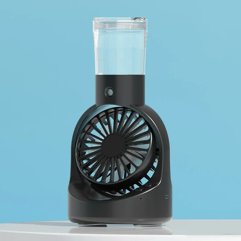 Portable Mist Spray Mini Fan Handheld Fan Ultra-Long Battery Life Hydrating Cooling Temperature-Reducing Desktop Fan Peaceful Pleasures Health and Wellness Black