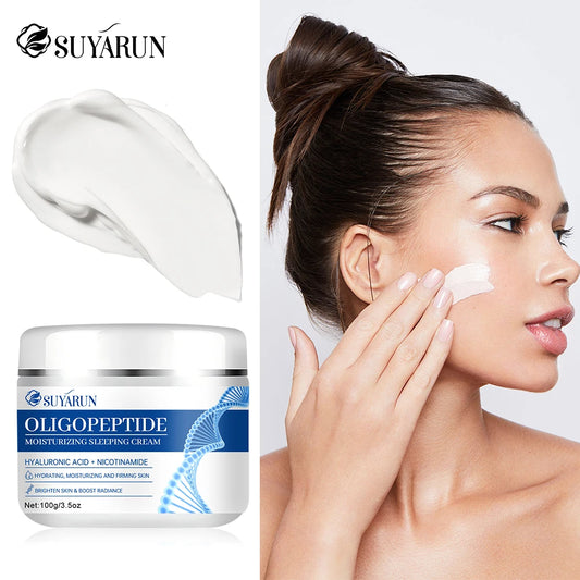 SUYARUN Oligopeptide Sleeping Cream Hydrating Night Moisturizer Anti-Aging Repair Firming Cream for Dry Sensitive Skin. Peaceful Pleasures Health and Wellness