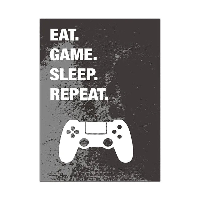 Minimalist Gamepad Controller Canvas Poster Modern Gaming Room Wall Art Print for Gamer Bedroom Home Decoration Peaceful Pleasures Health and Wellness SKU-10 30x40cm Unframed