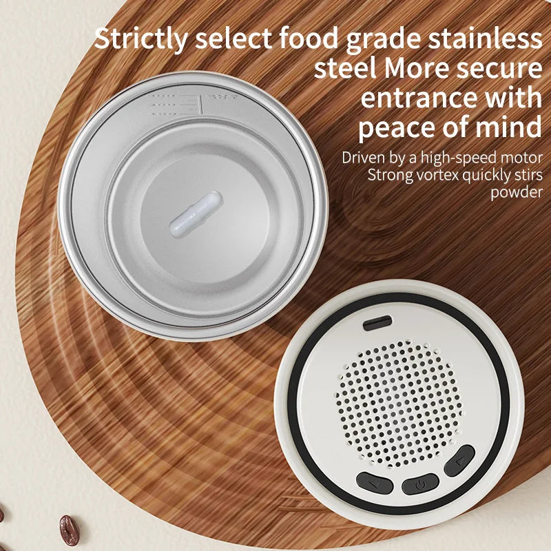 Smart Self-Stirring Mug – Bluetooth Speaker & Temp Display
