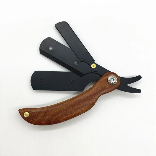 Men's Mini Folding Straight Edge Razor | Compact Travel Razor Folding Straight Razor Peaceful Pleasures Health and Wellness