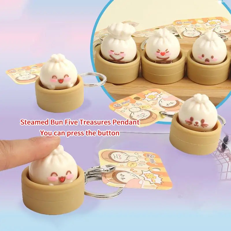 Cute Squishy Clicker Keychain – Slow Rebound Fidget Toy Pendant